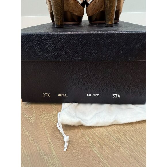Prada  "Metal Bronzo" sandals, size EU 37.5, US size 7 - Picture 7 of 14
